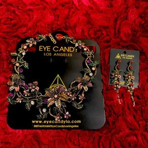 Brand NWT Eye Candy Los Angeles Ivy Garden Necklace Set